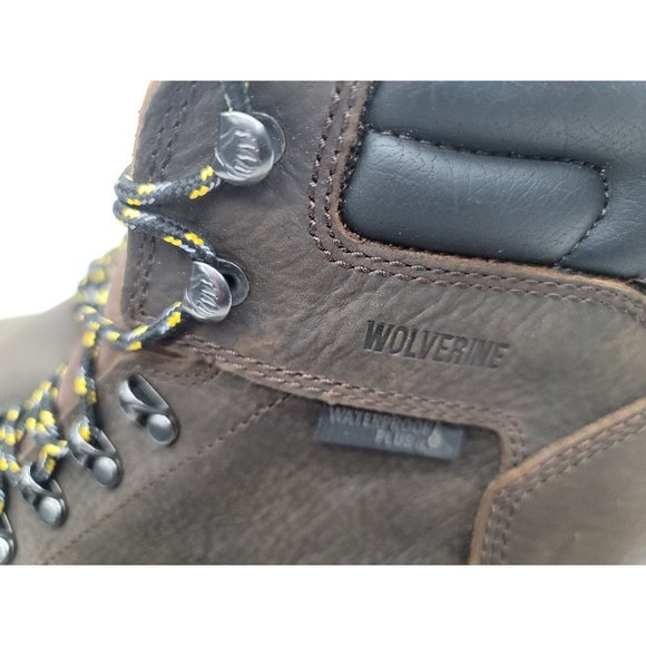 W10847 Mens Boots Wolverine Waterproof Steel Toe Alloy Brown Leather Sz 10.5 M - Picture 9 of 11